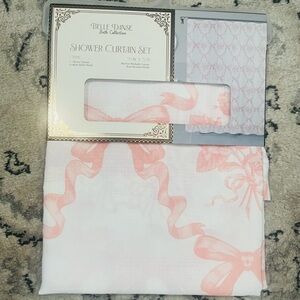 Pink Ribbon Shower Curtain Set